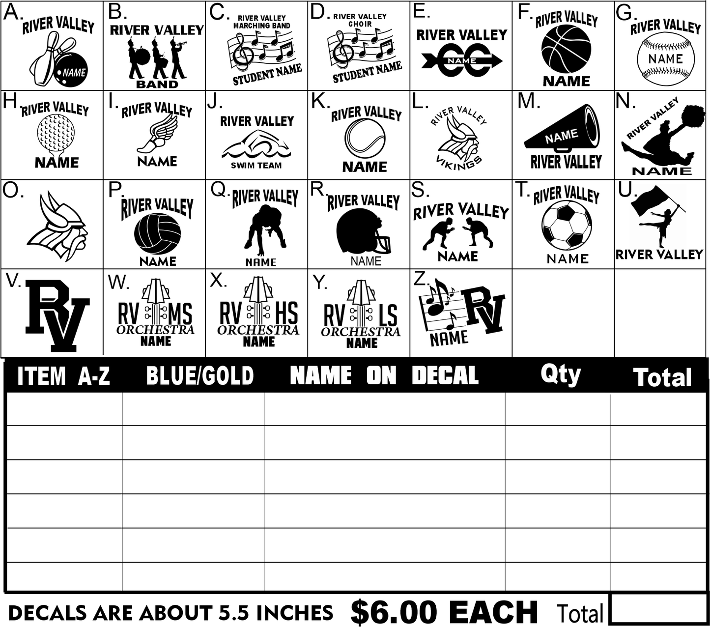 River Valley Decals