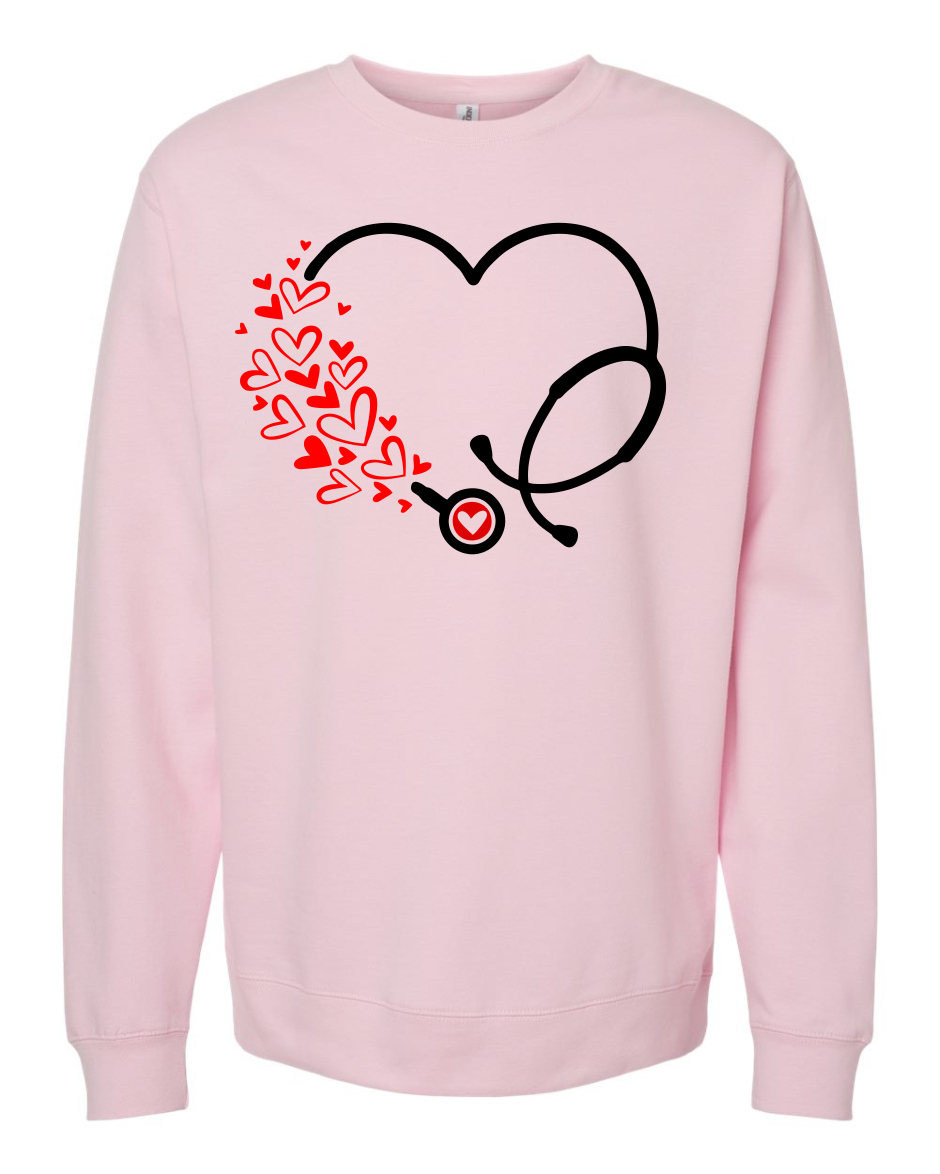 Valentine Nurse/Dr Stethoscope Long Sleeve T-Shirt