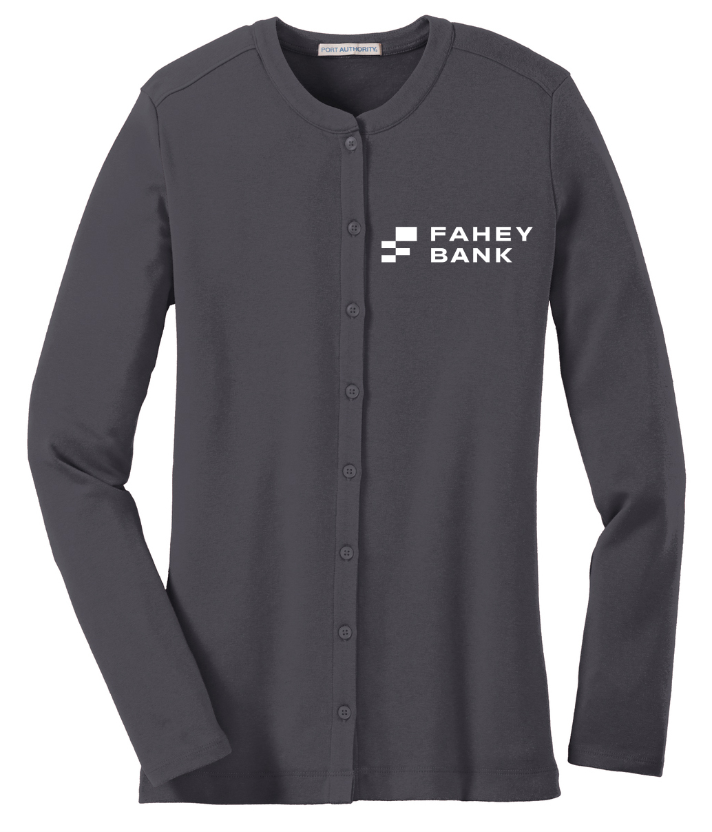 Port Authority® Ladies Concept Stretch Button-Front Cardigan FAHEY Bank