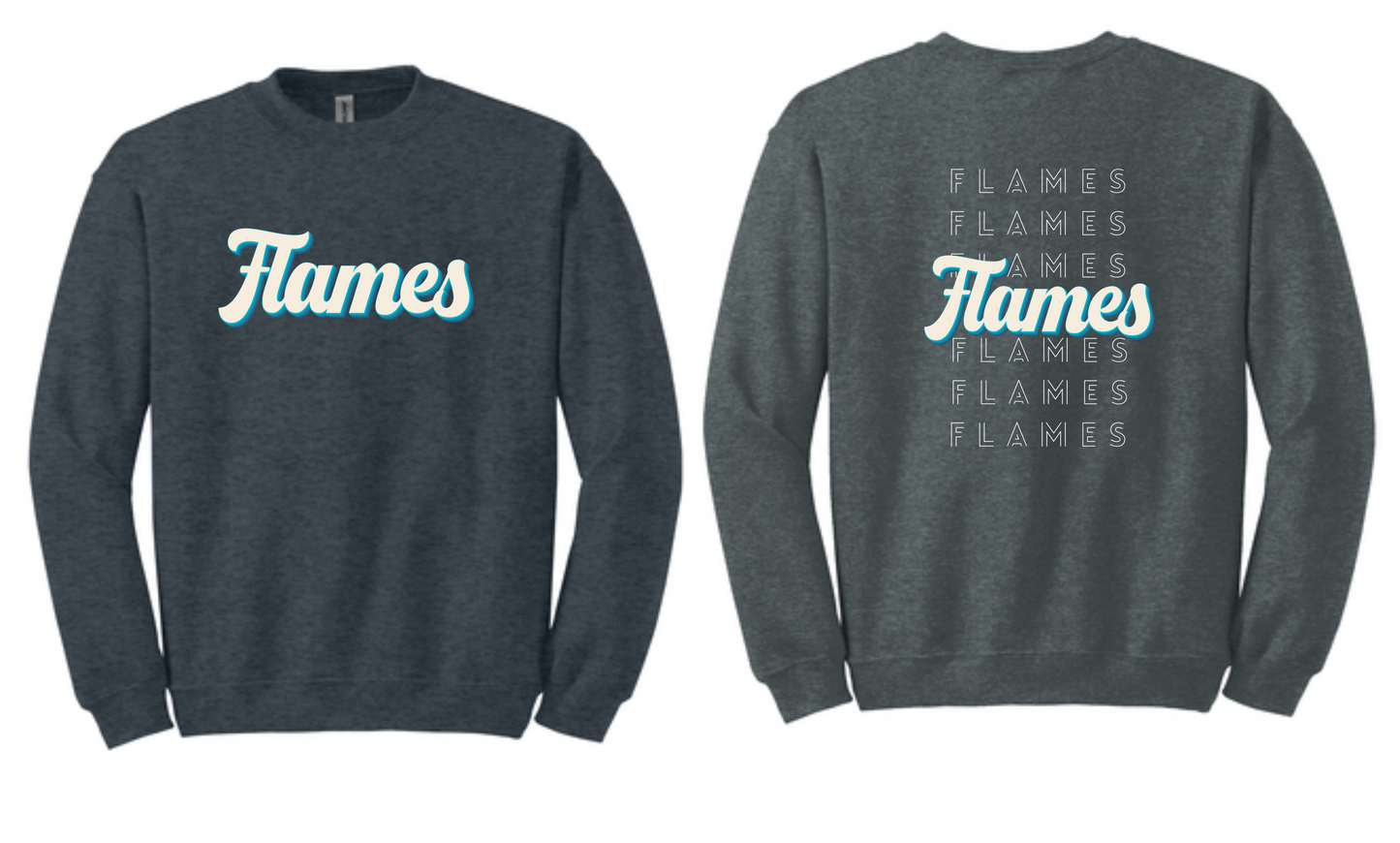 Kuest Blue Flames Crewneck w/back