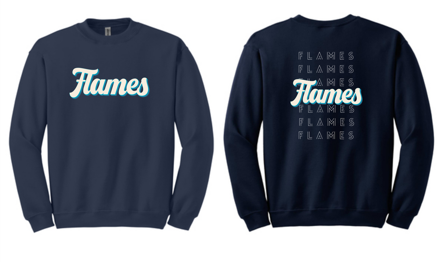 Kuest Blue Flames Crewneck w/back