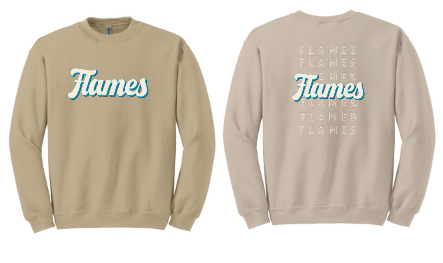 Kuest Blue Flames Crewneck w/back