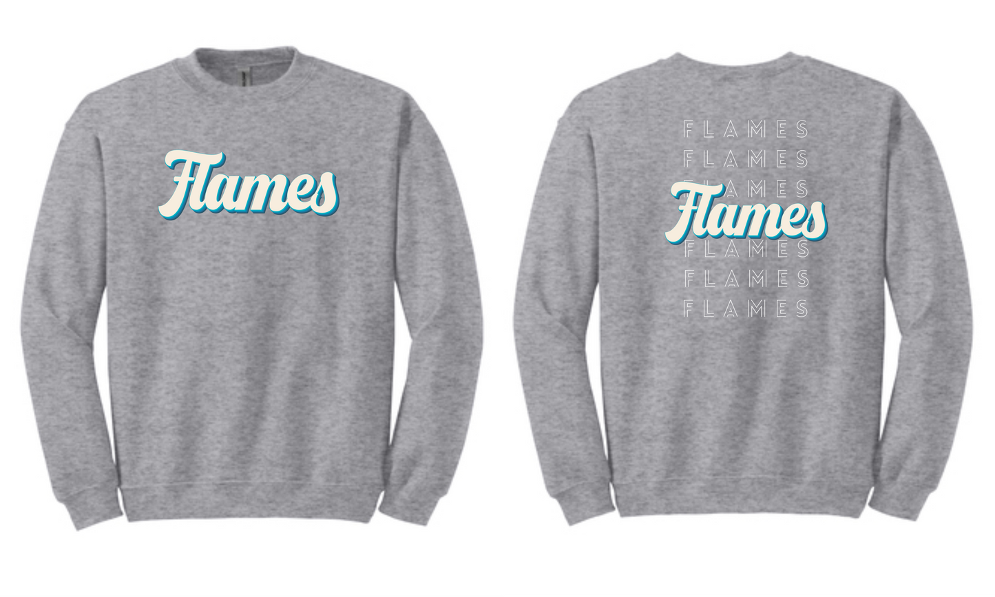 Kuest Blue Flames Crewneck w/back