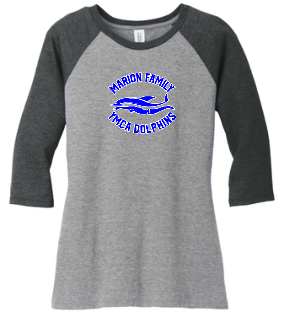 Marion Family YMCA Dolphins District Women's ® Perfect Tri® 3/4Sleeve