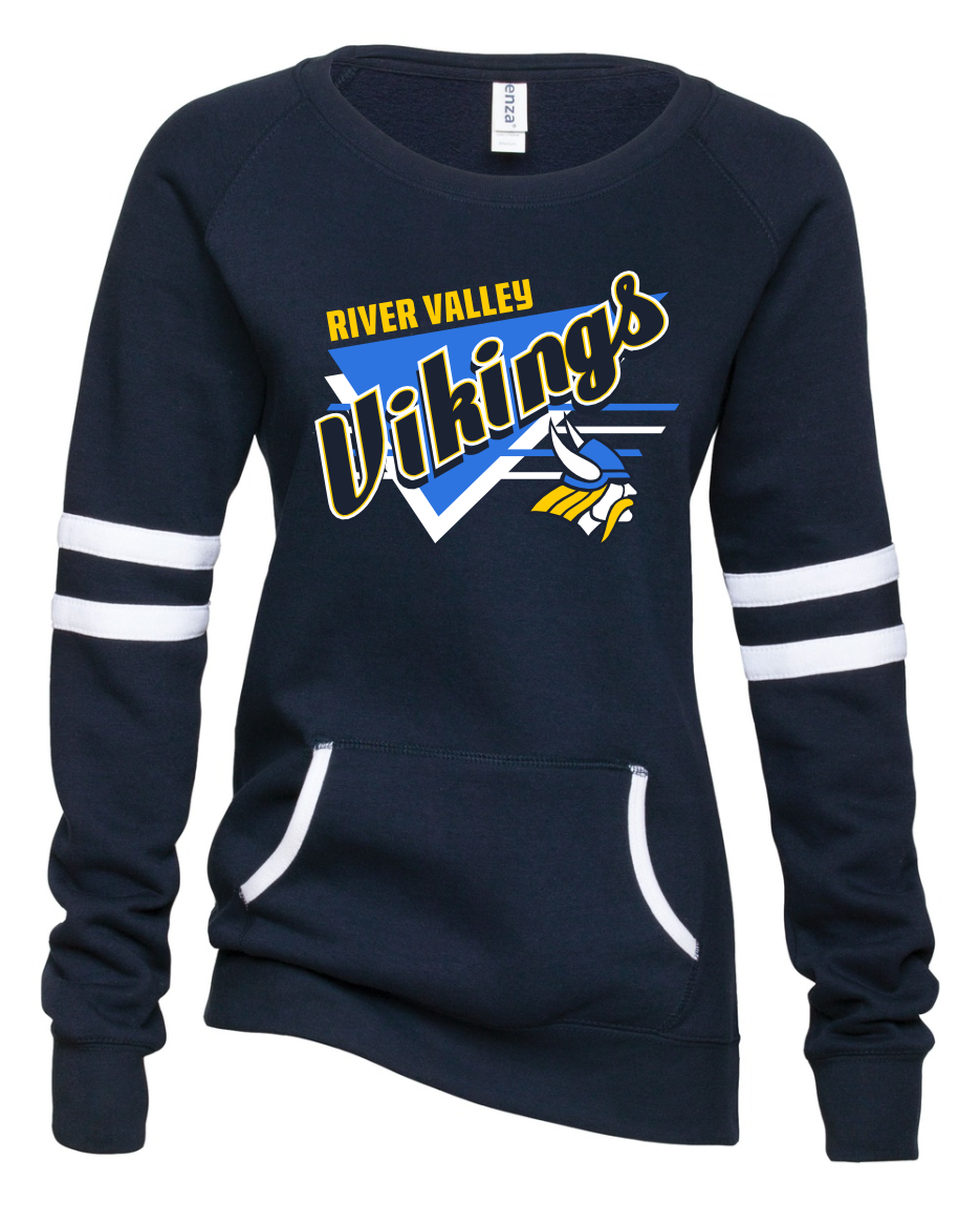 River Valley Ladies Varsity Fleece Crew Neck Pullover