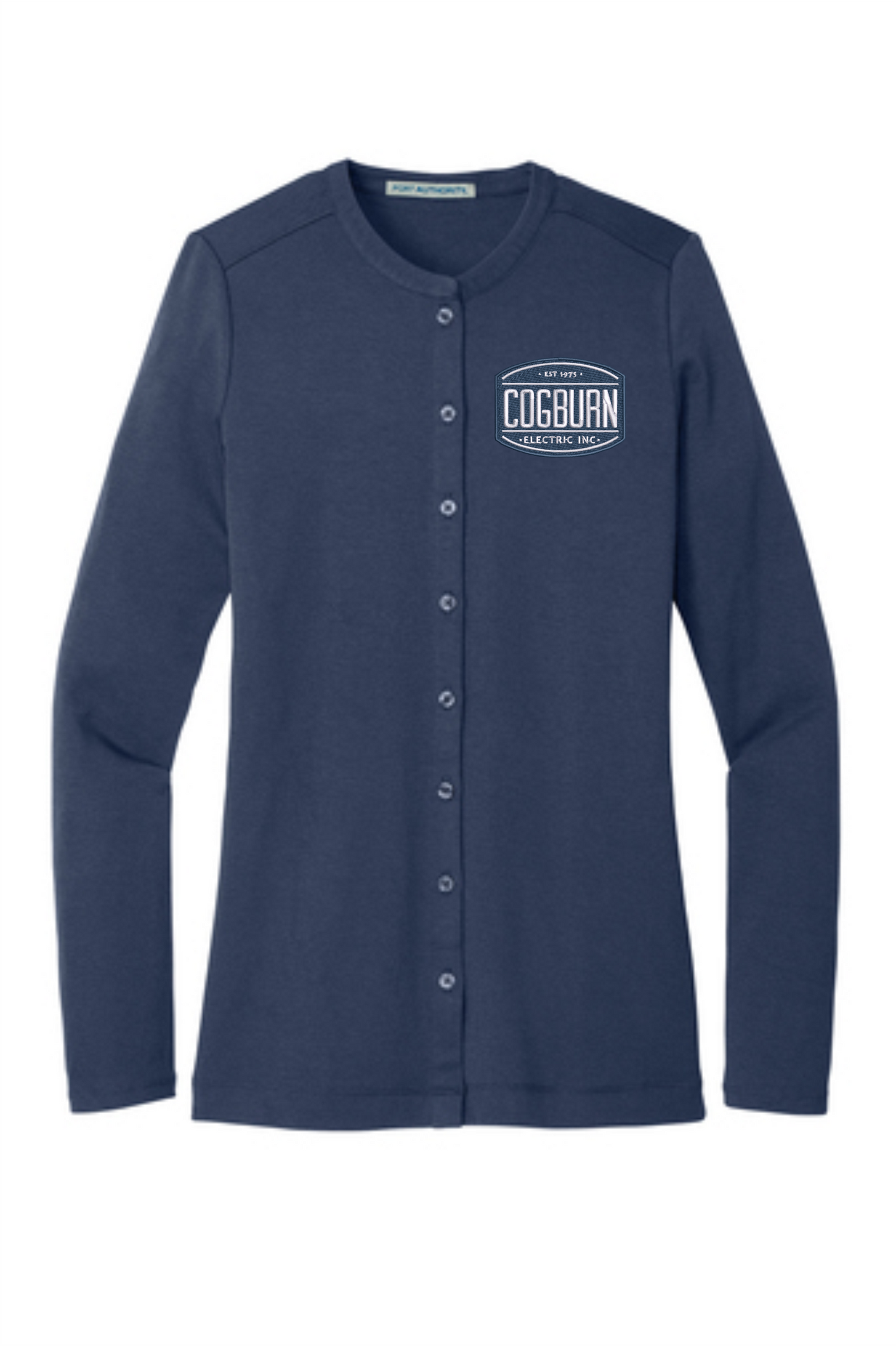 Cogburn Electric Port Authority® Ladies Concept Stretch Button-Front Cardigan