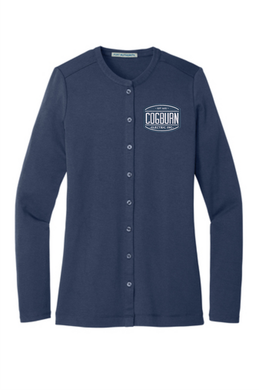 Cogburn Electric Port Authority® Ladies Concept Stretch Button-Front Cardigan