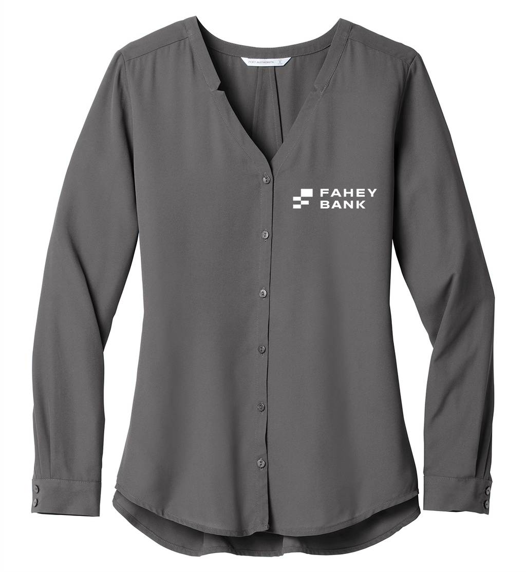 Port Authority® Ladies Long Sleeve Button-Front Blouse