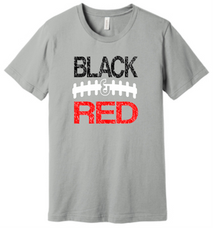 Black and Red Harding Football Bella Canvas T-Shirt