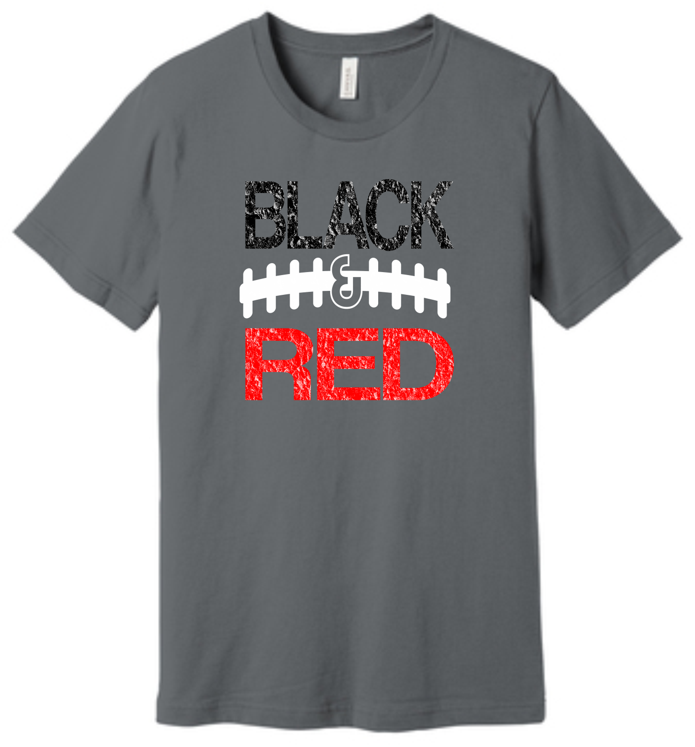 Black and Red Harding Football Bella Canvas T-Shirt