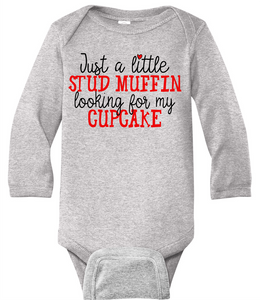 Stud Muffin Infant Long Sleeve Baby Rib Bodysuit